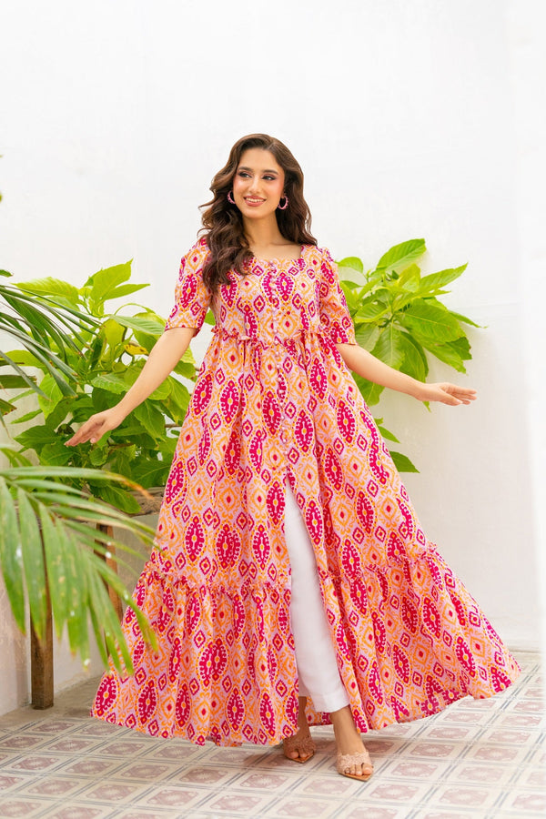 Lilac Orange Printed Summer Collection
