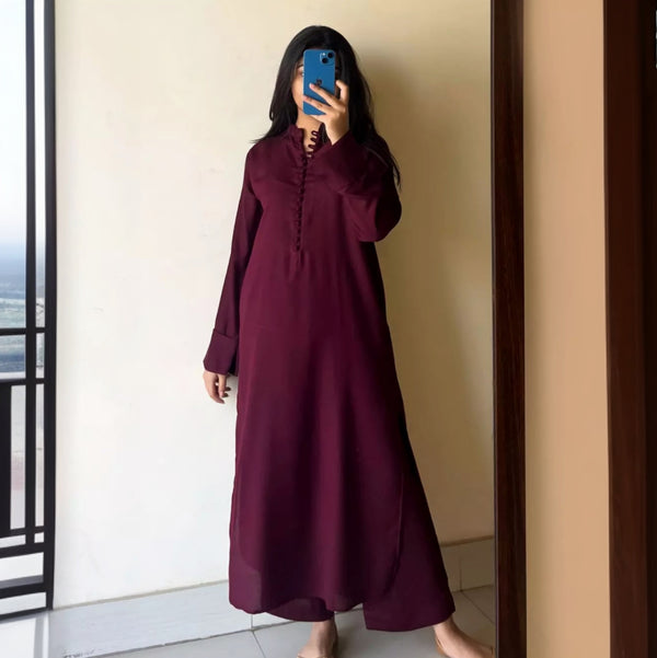Deep Maroon Georgette Dress