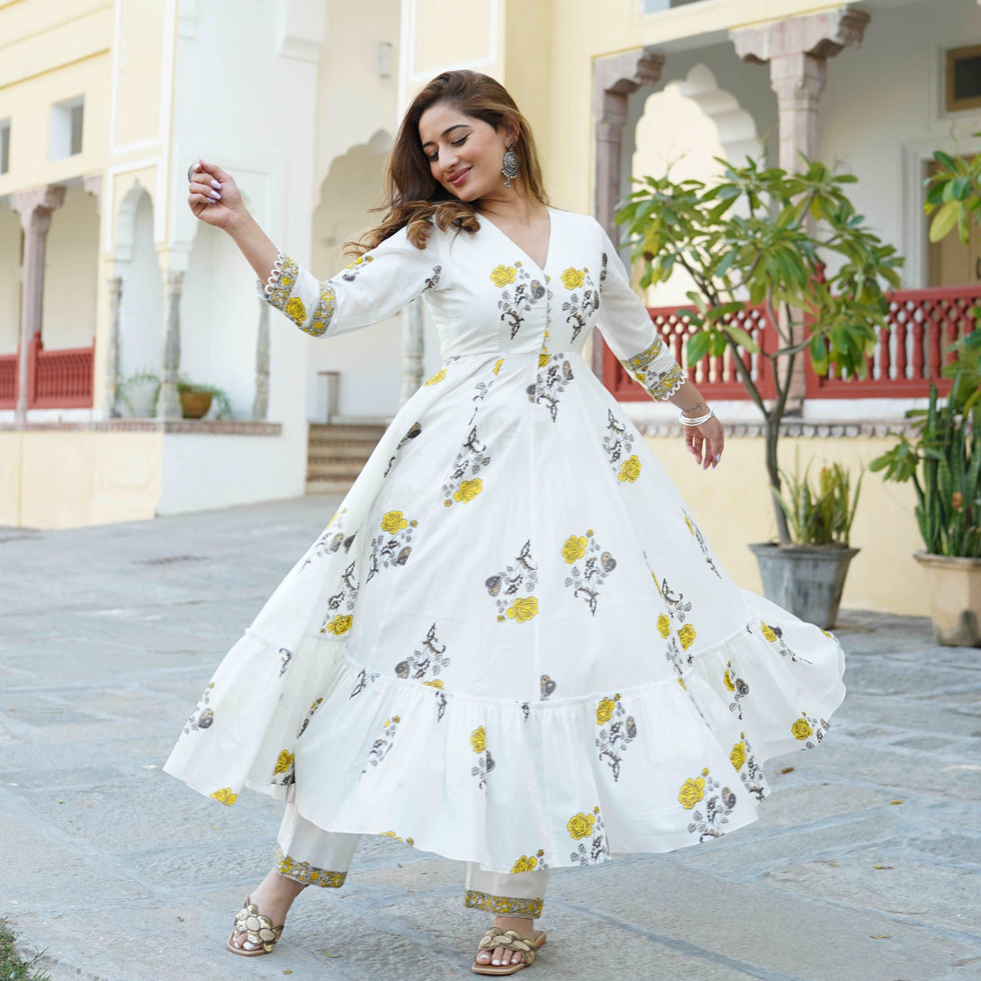 STYLISH SINGLE FLOWER SOFT COTTON DRESS