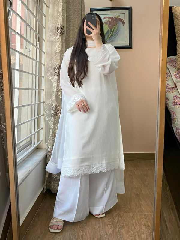 White Georgette Dress