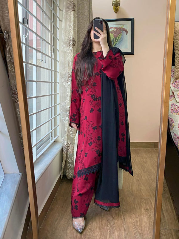Georgette Dress with Farshi Shalwar