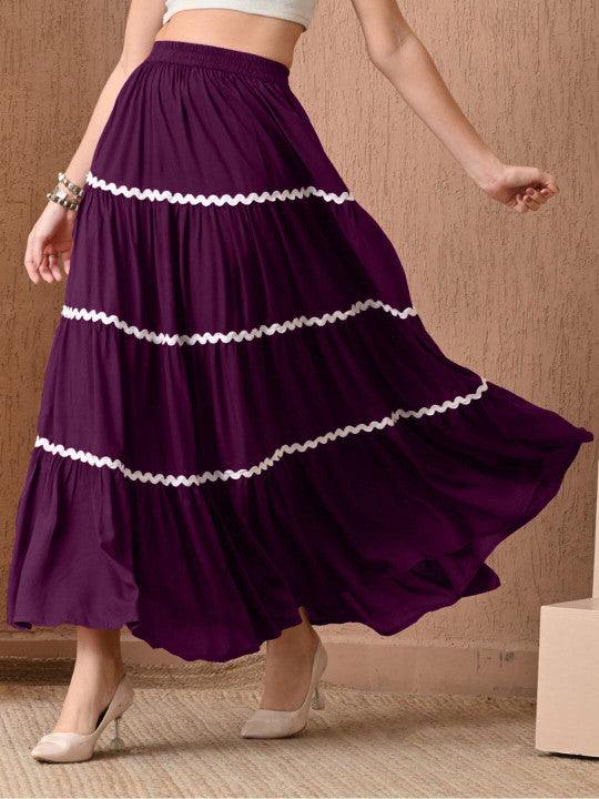 Pinly A-Line Maxi Skirts