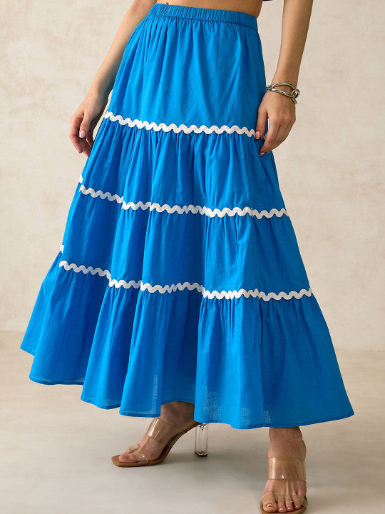 Pure Cotton Tiered Skirt